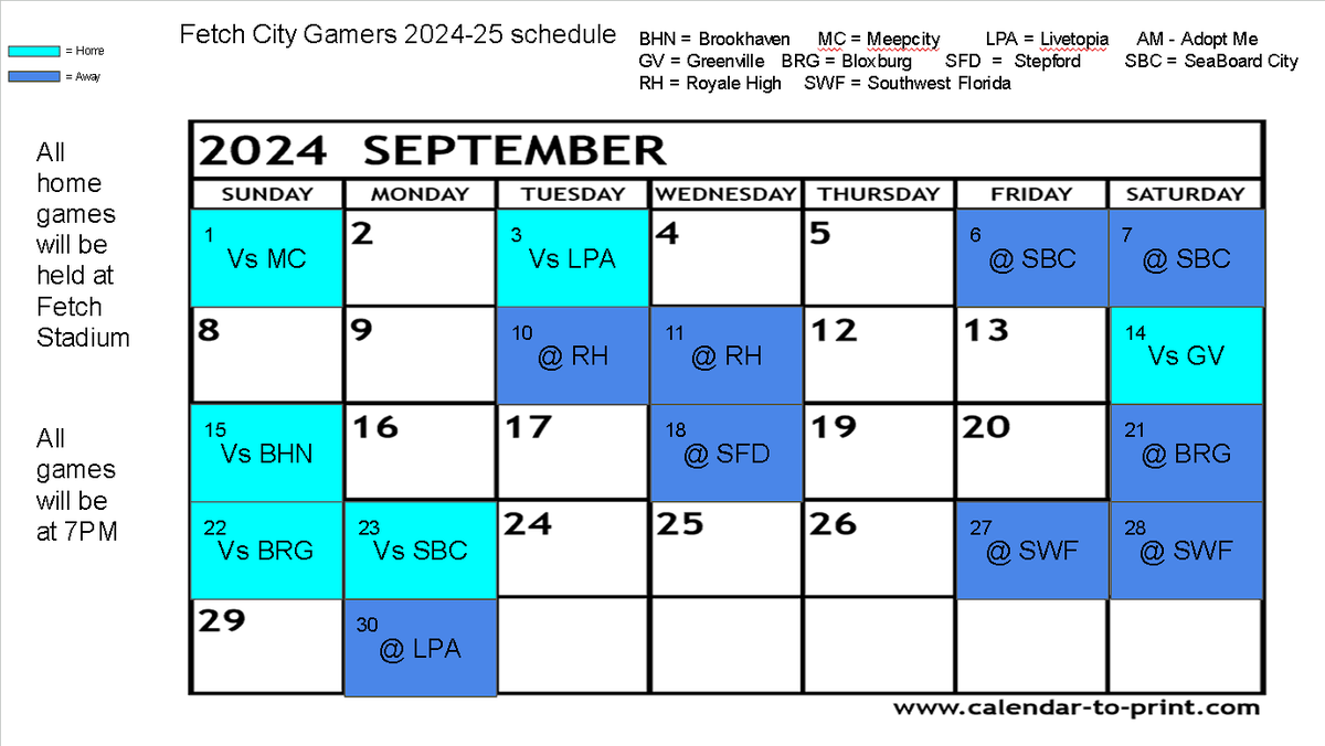 FetchCity's tweet photo. Your 2024-25 Fetch City Gamers Football Club Schedule https://t.co/Nt0GjsAJ1a