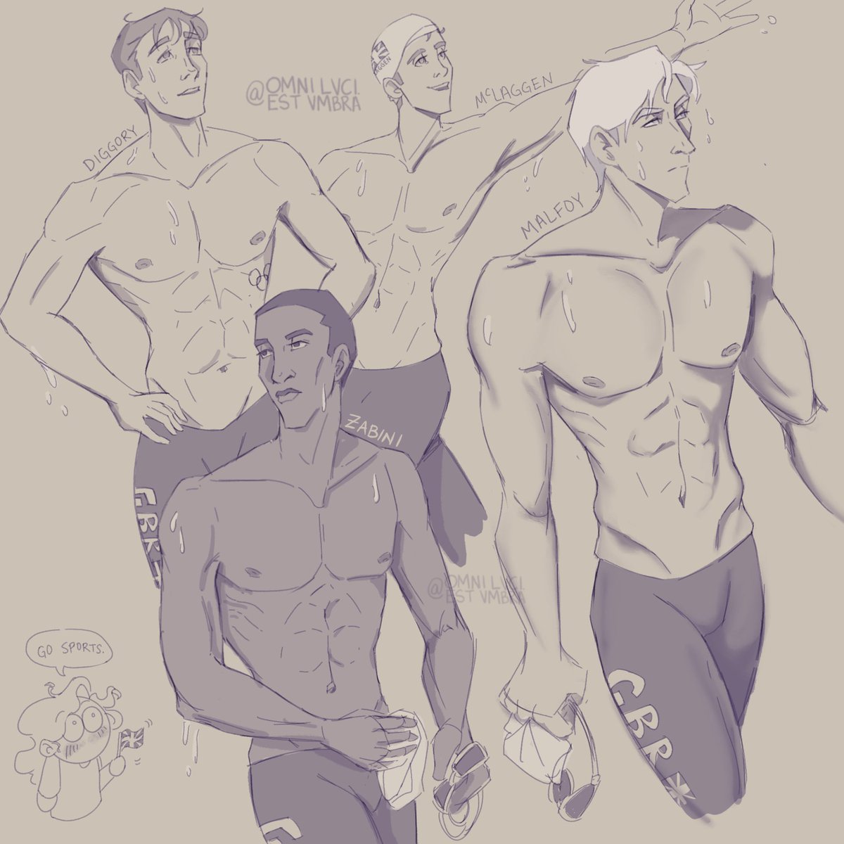 Olympic Sketches (3/?)
Swimming IM Relay Team 🔻🔻🔻🔻