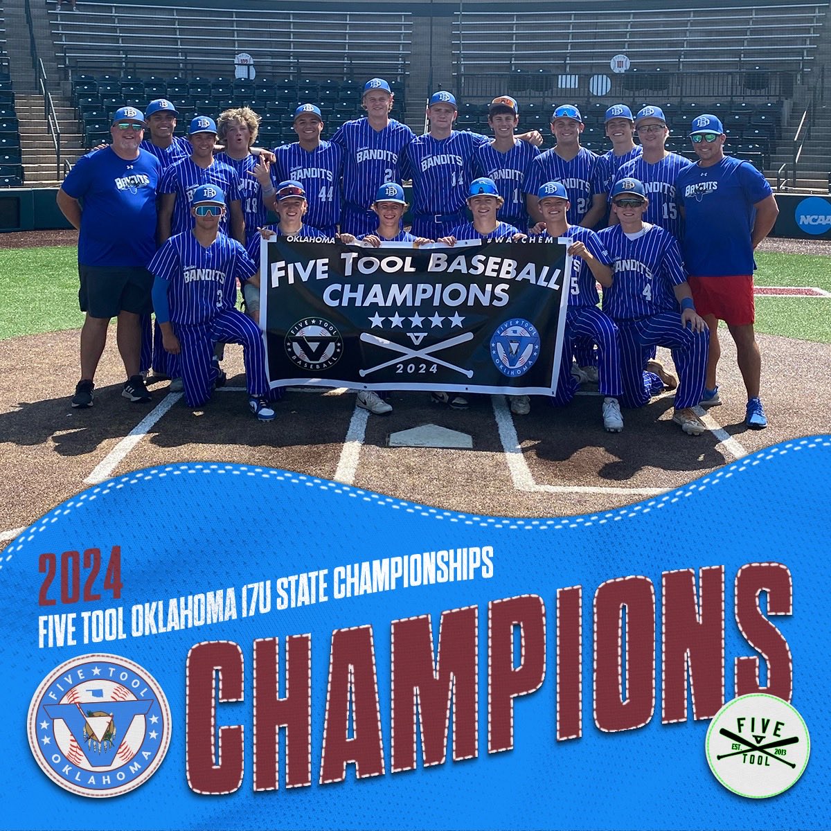 Five Tool Oklahoma (@fivetoolok) on Twitter photo πCHAMPIONSπ
Congrats to <a href="/DallasBandits/">Dallas Bandits Sports</a> 2025 Nationals on winning the <a href="/FiveTool/">Five Tool Baseball</a> Oklahoma 17U State Championships!
#WatchEm πCHAMPIONSπ
Congrats to <a href="/DallasBandits/">Dallas Bandits Sports</a> 2025 Nationals on winning the <a href="/FiveTool/">Five Tool Baseball</a> Oklahoma 17U State Championships!
#WatchEm