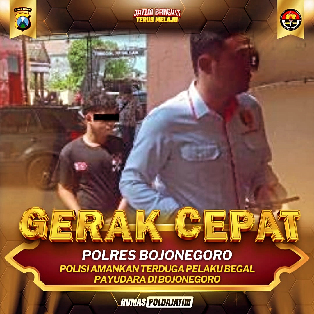Seorang perempuan berinisial Y (30) menjadi korban begal payudara saat pulang kerja.

Kejadian asusila itu, dialami Y di sekitar Jembatan Sosrodilogo, Kota Bojonegoro

@divisihumaspolri

#kapoldajatim #listyosigitprabowo #kapolri #humaspolri #kapoldajatim #humaspoldajatim