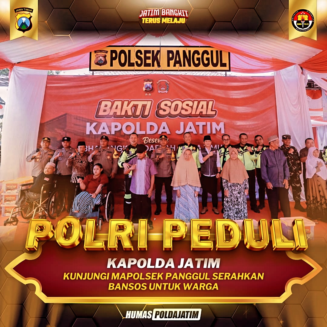 Kapolda Jatim Irjen Pol Drs. Imam Sugianto M. Si. bertatap muka dengan masyarakat di Kecamatan Panggul, Kabupaten Trenggalek.

Kapolda menyalurkan bantuan sosial kepada masyarakat dan kalangan difabel berupa paket sembako lengkap

@divisihumaspolri
