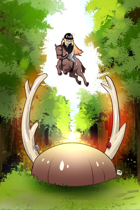 #しかのこ #しかのこのこのここしたんたん 

 馬「ぬん!」 