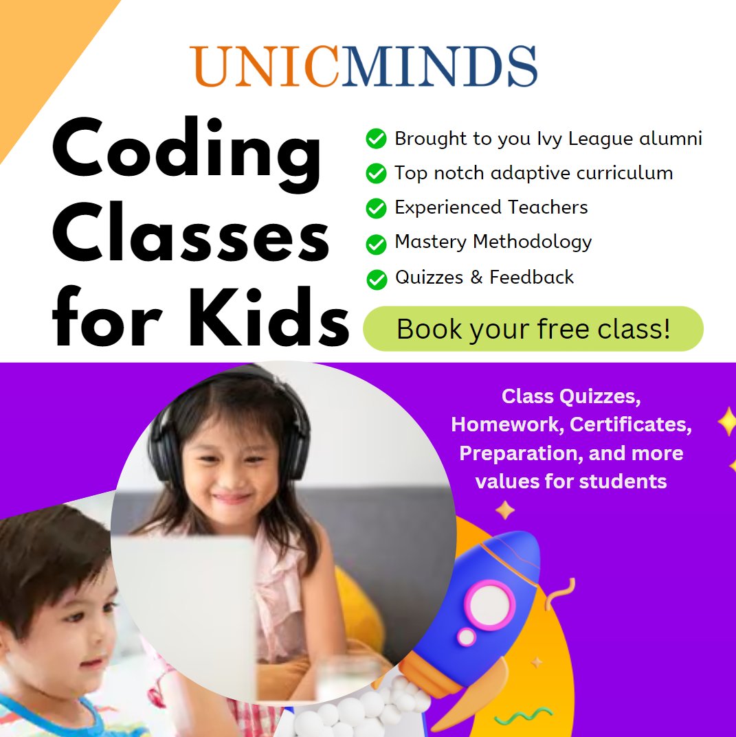 UnicMinds's tweet image. Coding Classes for Kids - UnicMinds #codingclassesforkids #codingforkids #coding #computersforkids #computerscienceforkids #computersciencestudents #computers #unicminds #education #EducationForAll #EducationMatters #unicminds #unicmindseducation #unicmindsonlineclasses