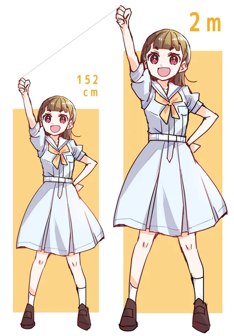 2メートルの徒町ちゃん、成長というより巨大化の感覚が近い #蓮ノ空美術部