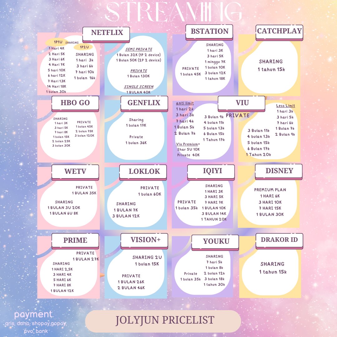 jolyjun's tweet image. °••°•• Pricelist ••°••°