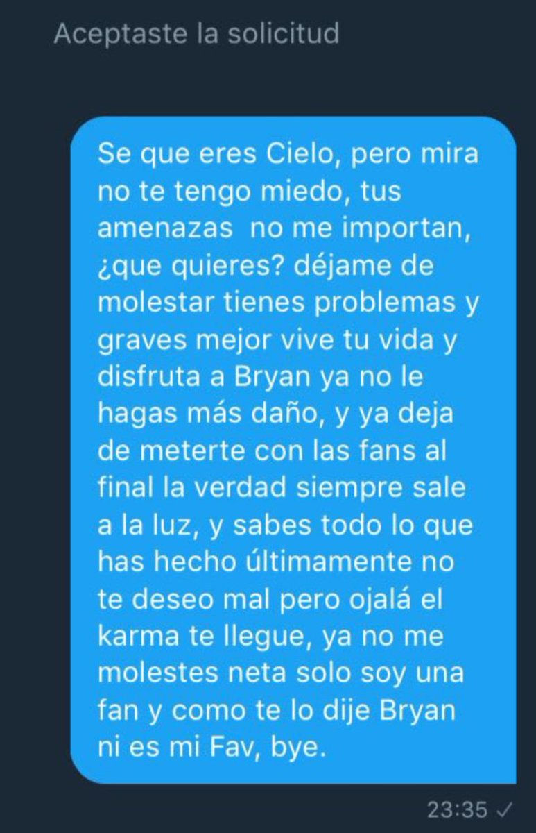 unnhaappyyy's tweet photo. Para l@s que aún se sorprenden del tema de Cielo Leebrise , estas capturas son del 2018 dónde much@s advertimos acerca de la manipulación y amenazas de esa señora !! Por eso firme ante las decisiones y palabras de Alan y esperemos Bryan no sucumba ante los chantajes !! #CD9 https://t.co/1RZl79Klkl