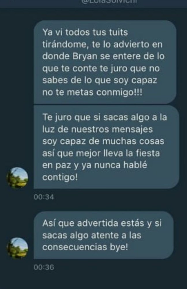 unnhaappyyy's tweet photo. Para l@s que aún se sorprenden del tema de Cielo Leebrise , estas capturas son del 2018 dónde much@s advertimos acerca de la manipulación y amenazas de esa señora !! Por eso firme ante las decisiones y palabras de Alan y esperemos Bryan no sucumba ante los chantajes !! #CD9 https://t.co/1RZl79Klkl