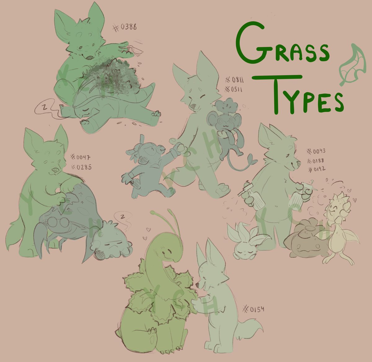 laytondoodles's tweet photo. 🍃 grass types YCH! 

These are single-slot YCHs, asking $65 each OBO ♥️ 

Feat. Grotle, Parasect, Shroomish, Oddish, Skipbloom, Sunflora, Meganium, Thwackey, and Pansage 🪴 

All anthro species welcome! Close up views in the replies. 🌱

#ych #furryart #furry #grass https://t.co/BKgpMSvvEH