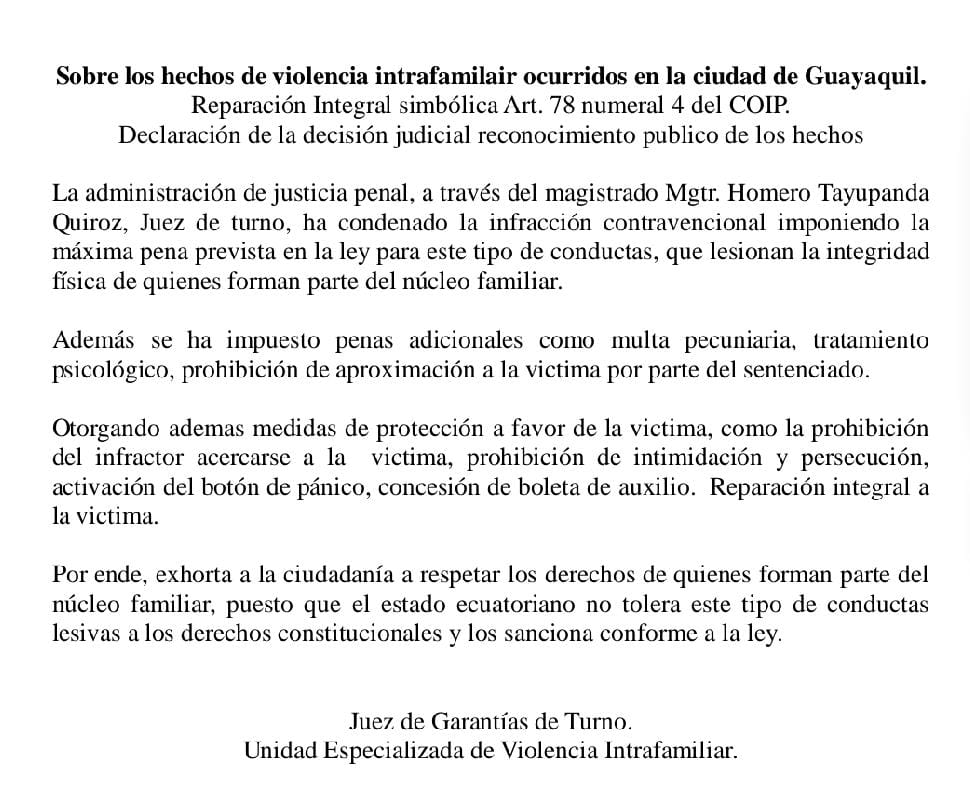 EmergenciasEc's tweet photo. Tras el llamado que hizo el alcalde @aquilesalvarez la Policía Nacional trabajó de manera conjunta con #SeguraEP y la Fiscalía actuó, dándole 30 días de prisión al agresor. 
Qué opinan de esta sanción? https://t.co/QrO7L0XGxB