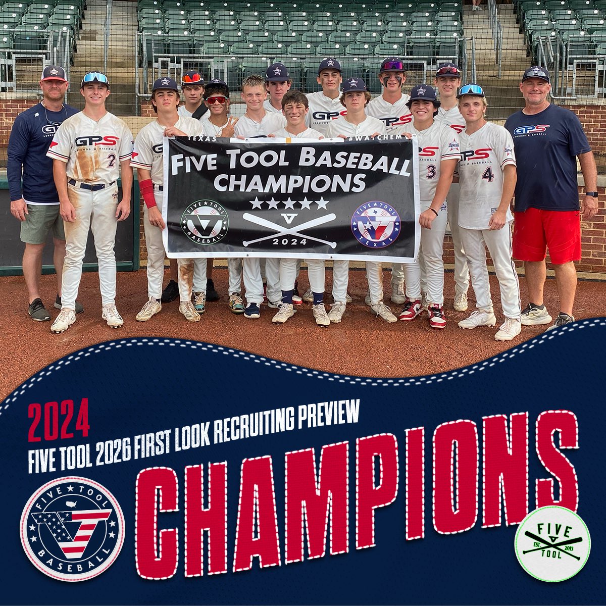 ✭Five Tool Texas✭ (@fivetooltexas) on Twitter photo 🏆CHAMPIONS🏆
Congrats to <a href="/GPSTEXASBASEBA1/">GPS LEGENDS BASEBALL</a> 15U Pettit on winning the 16U American Blue Division of the <a href="/FiveTool/">Five Tool Baseball</a> 2026 First Look Recruiting Preview!
#WatchEm 🏆CHAMPIONS🏆
Congrats to <a href="/GPSTEXASBASEBA1/">GPS LEGENDS BASEBALL</a> 15U Pettit on winning the 16U American Blue Division of the <a href="/FiveTool/">Five Tool Baseball</a> 2026 First Look Recruiting Preview!
#WatchEm