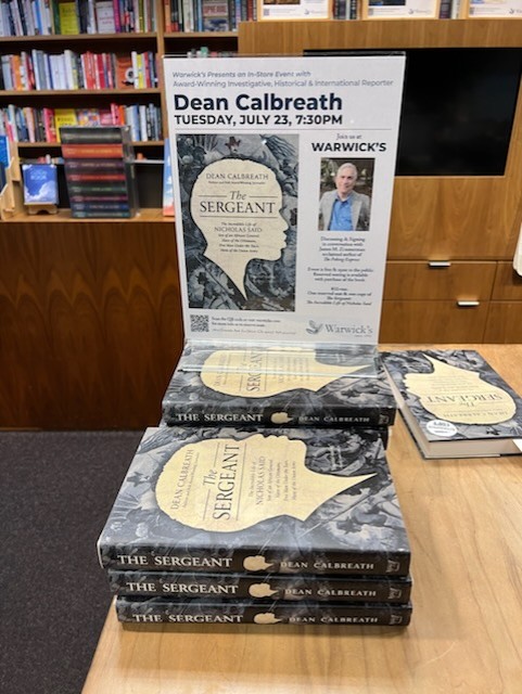 jmzbeijing's tweet photo. It was great to be back at Warwick's in La Jolla this week to moderate a book talk with Pulitzer and Polk Award Winning journalist and investigative reporter Dean Calbreath, the author of "The Sergeant: The Incredible Life of Nicholas Said: Son of an African General, Slave of the Ottomans, Free Man under the Tsars, Hero of the Union Army." A well-researched and riveting story of one man's life journey starting as the son of one of Africa’s greatest warriors, who was taken prisoner by slave traders, and then journeyed to Tripoli, Mecca, Istanbul, Russia, France, England, Canada, the Caribbean, and ended up on the Civil War battlefields of America.  Said was both a witness and participant in historical events.  A terrific read. @warwicksbooks @deancalbreath