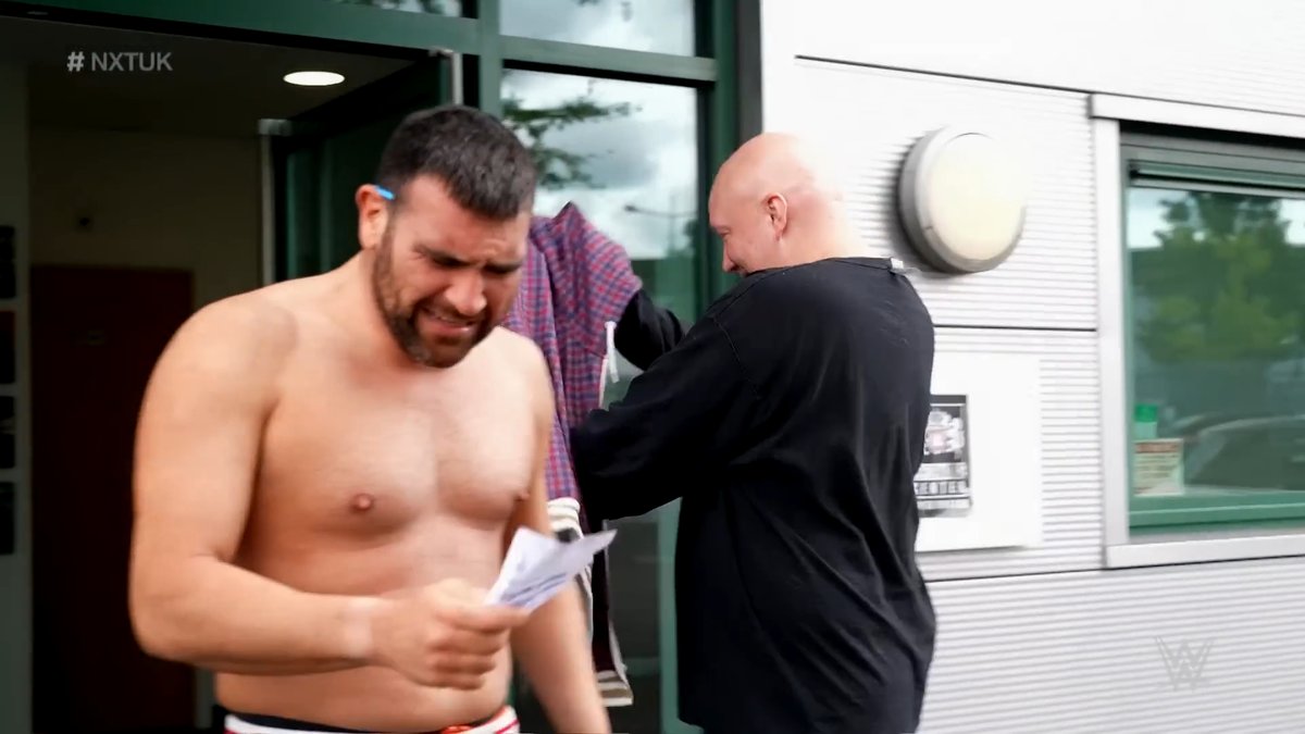 NXT UK Legacy (@nxtuk_legacy) on Twitter photo July 28, 2022:
At the BT Sport Studios, a video package was shown from the previous day of <a href="/Shasamuels/">Sha Samuels</a> being forced to give the clothes off his back to pay off his debts following Noam Dar's Heritage Cup loss. #NXTUK
📸 WWE July 28, 2022:
At the BT Sport Studios, a video package was shown from the previous day of <a href="/Shasamuels/">Sha Samuels</a> being forced to give the clothes off his back to pay off his debts following Noam Dar's Heritage Cup loss. #NXTUK
📸 WWE