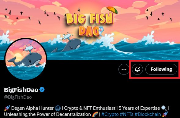 BigFishDao's tweet photo. Make Sure you follow for these exciting and profitable airdrops. https://t.co/003dzMWlVu