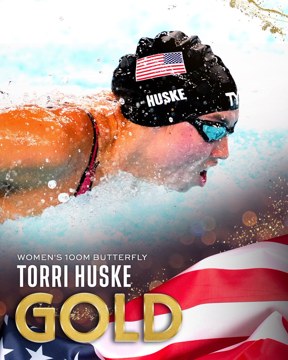 Torri Huske brings home the GOLD in the women’s 100m butterfly! 🥇 #ParisOlympics
