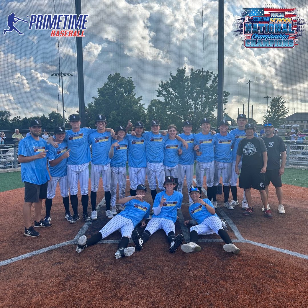 𝐏𝐫𝐢𝐦𝐞𝐭𝐢𝐦𝐞 𝐇𝐢𝐠𝐡 𝐒𝐜𝐡𝐨𝐨𝐥 𝐍𝐚𝐭𝐢𝐨𝐧𝐚𝐥 𝐂𝐡𝐚𝐦𝐩𝐢𝐨𝐧𝐬𝐡𝐢𝐩𝐬

2026 Champions - White Sox Elite Black