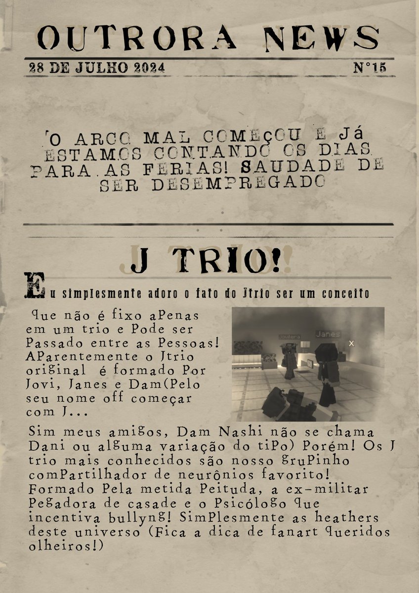 OutroraNews's tweet photo. O jornal dessa semana é um resuminho inho sobre as informações que tivemos com esse início de arco Carteira de Trabalho https://t.co/nsfLHPH5Xs
