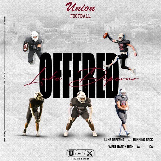 Luke DePerno (@lukedeperno18) on Twitter photo I am grateful to receive an offer from Union College! Thank you <a href="/CoachDrach/">Jonathan Drach</a> for this opportunity. <a href="/UnionCollegeFB/">Union College Football</a> I am grateful to receive an offer from Union College! Thank you <a href="/CoachDrach/">Jonathan Drach</a> for this opportunity. <a href="/UnionCollegeFB/">Union College Football</a>