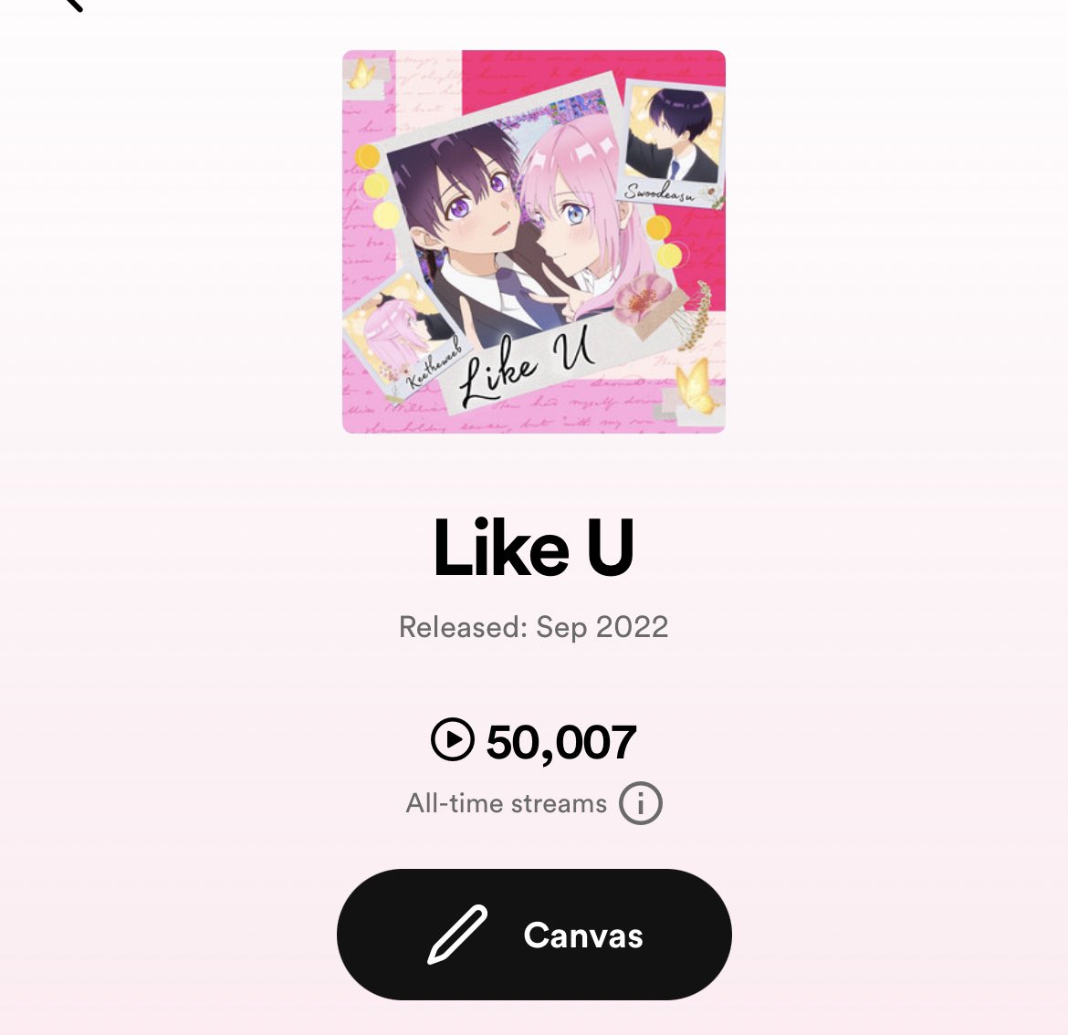Keetheweeb's tweet image. My first 50k ever! thank you so much for loving my sound and growing with me! Pls stick around! 🥺🩷more cute music otw! I’m in the mood to cover more romance anime hehehee  ✨😁