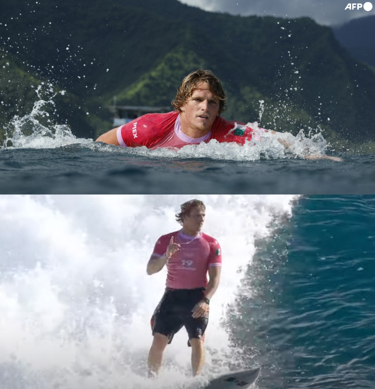 InvictosSomos's tweet photo. Va sobrado de carisma. Va sobrado de personalidad. Va sobrado de estilo. Va sobrado de seguridad. Y va sobrado de orgullo por representar a México en unos Juegos Olímpicos. Qué viva EL SURF CHAMPAGNE de Alan Cleland Quiñonez. ORGULLO TOTAL.