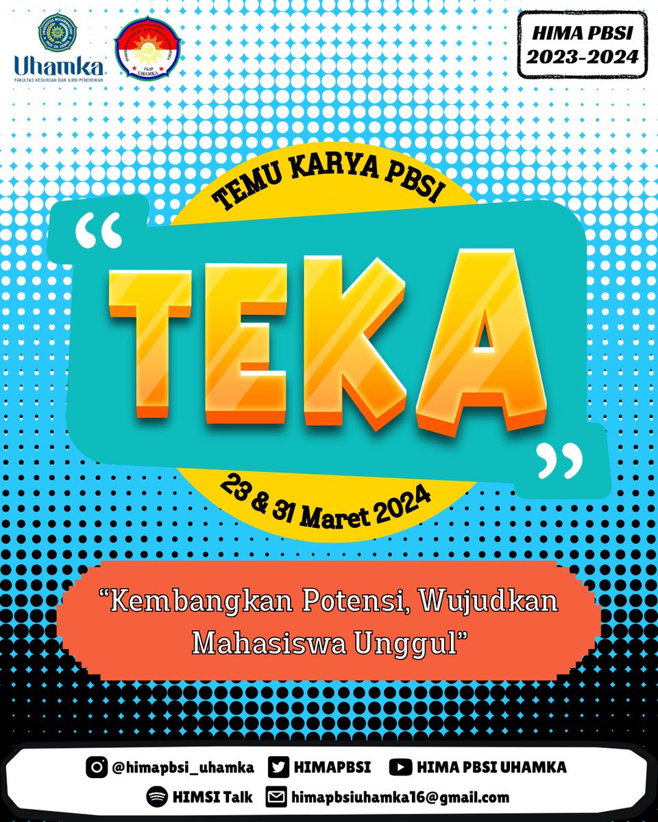 HIMAPBSI's tweet photo. 📸 Dokumentasi Temu Karya PBSI (TEKA) 📸

📸 IG : @himapbsi_uhamka
🕊️ Twitter : @HIMAPBSI
📧 Gmail : himapbsiuhamka16@gmail.com
🎥 YouTube : HIMA PBSI UHAMKA
🎙 Spotify : HIMSI Talk
🌐 Website : https://t.co/Nj9l8G145I

#HIMAPBSI
#SATUBANGSA
#SATUBAHASA
#INDONESIA https://t.co/Y8zrrTgbRc
