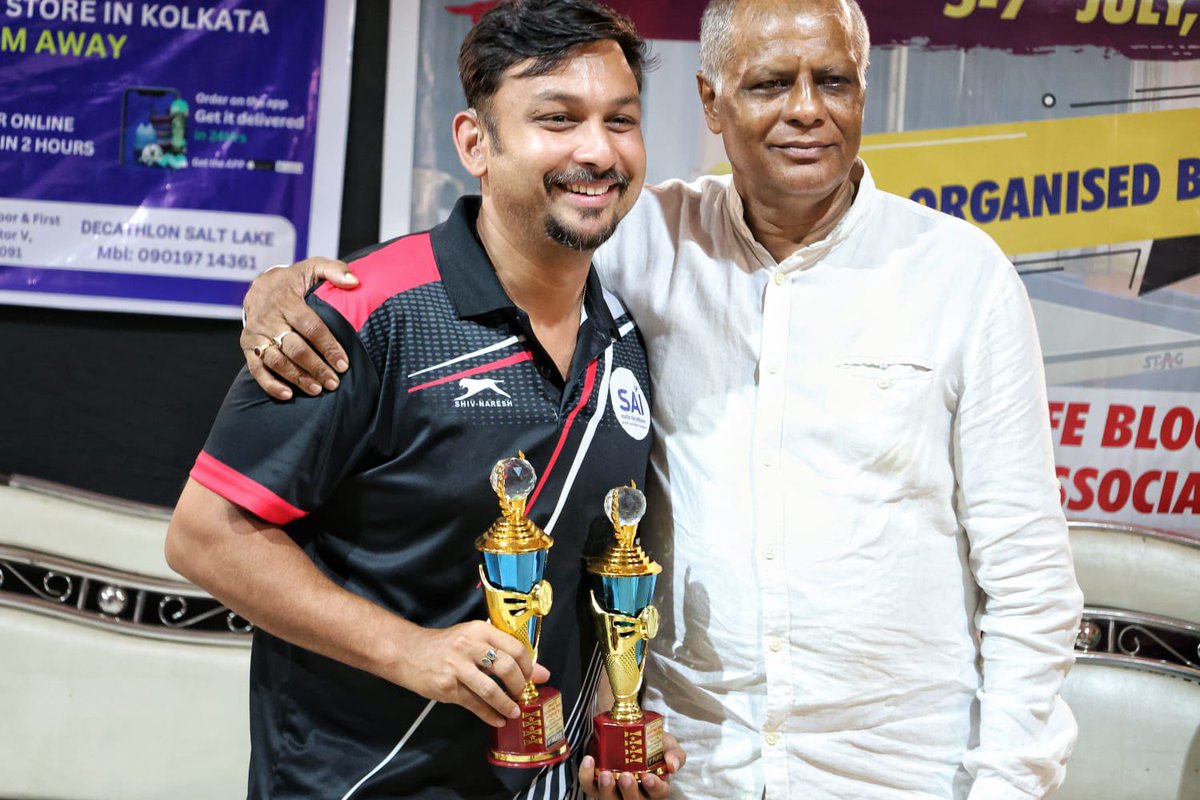 srijitok's tweet photo. Legend coach Table Tennis Mihir Ghosh sir with me in Corporate Table Tennis Tournament 2024
“Phantom team 3rd place (Semi final)” https://t.co/zdYitI0zNh