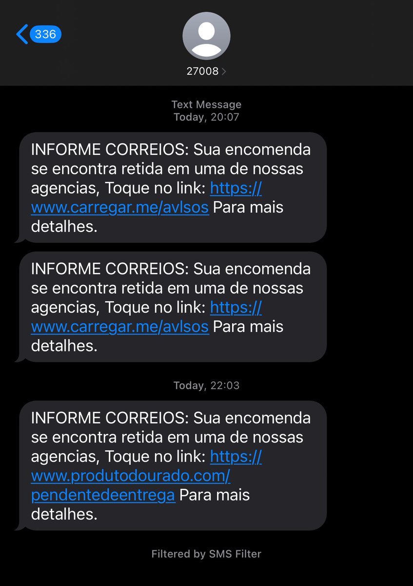juzao's tweet photo. só hoje foram 4 sms do gorpinho novo da encomenda taxada

fiz um teste no site usando um cpf inválido e é bem fácil pra distraído cair 

sempre bom conferir direto no app dos correios https://t.co/YEAbjoSbNF