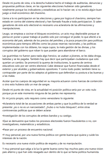 CesarRaices's tweet photo. Mi opinion muy personal. No me arrepiento de mi vision política humanista y de avanzada. Hoy día no tendría por quien votar. https://t.co/NdHTfomNvs