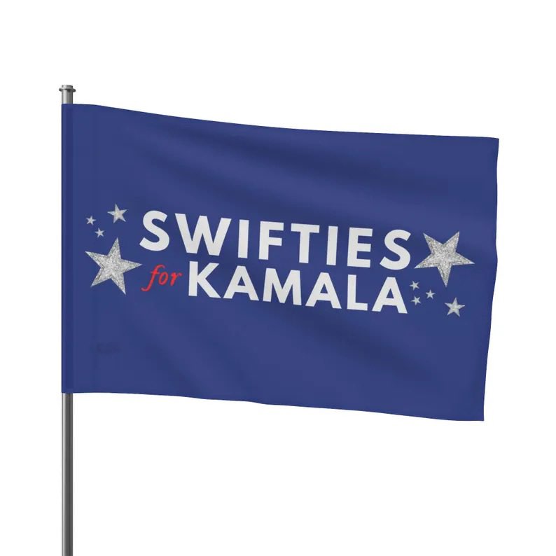 Get your <a href="/Swifties4Kamala/">Now @Swifties4Hope</a> flag today! Imagine this outside your front door or on your dorm room wall..

Available at etsy.com/shop/LavenderD…. Profits donated to the campaign!