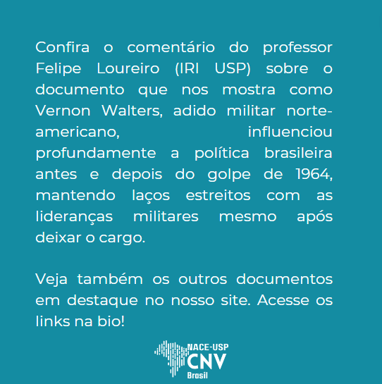 Nacecnvbrasil's tweet photo. Veja como Vernon Walters, adido militar dos EUA, influenciou a política brasileira antes e depois do golpe de 1964, mantendo laços estreitos com as lideranças militares. 🇧🇷🇺🇸

Link do post no site: https://t.co/LZaoLQDPvv

 #HistóriaBrasileira #Golpe1964 #ditadura #adidomilitar https://t.co/119t1MCtWG
