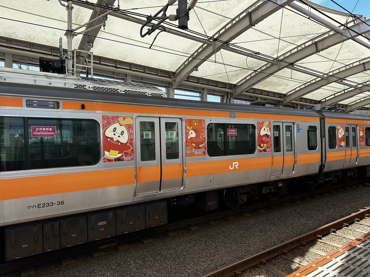 中央線快速の ホゲータラッピング車両 ゲットだぜ！ #ポケモン #たわはね