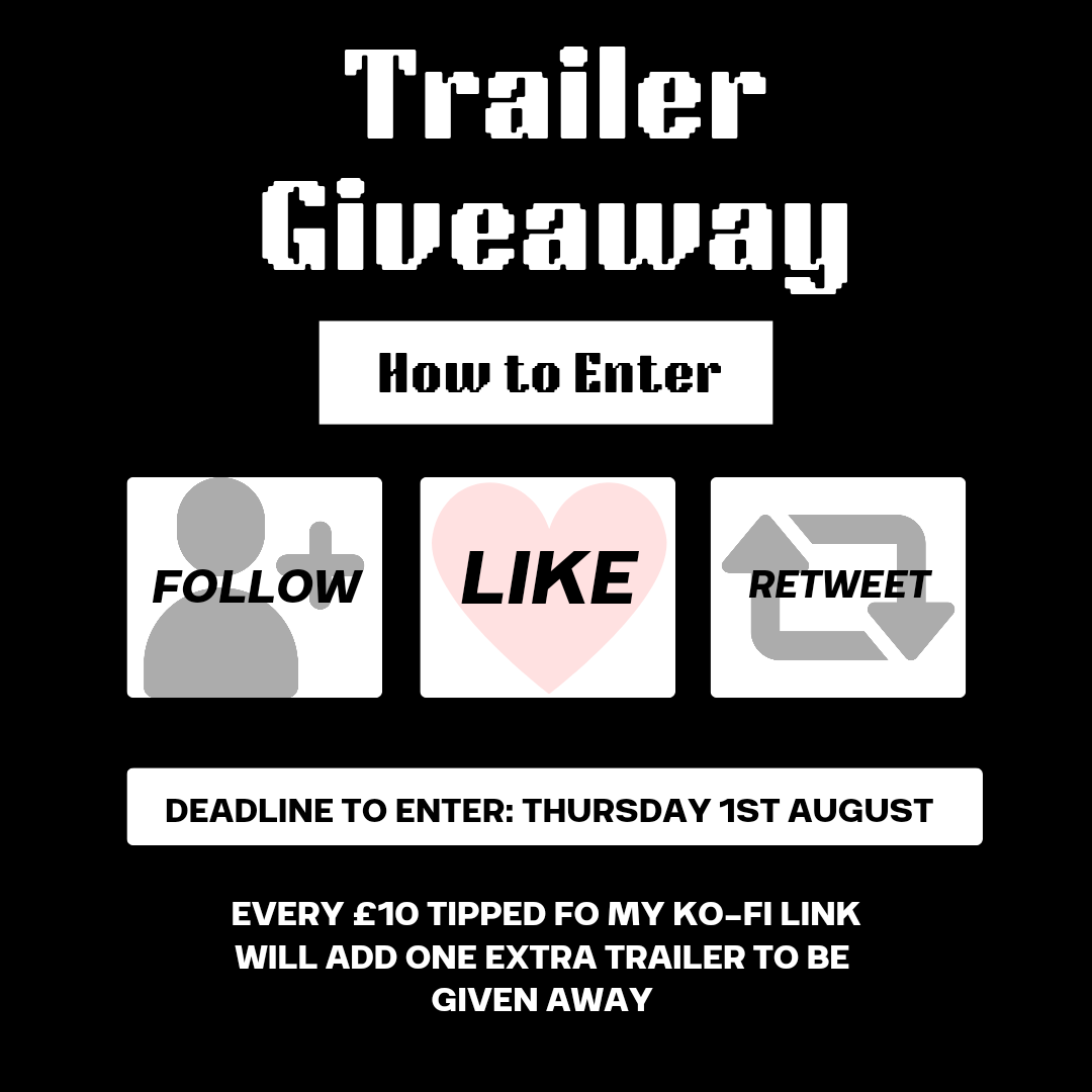 TWITCH TRAILER GIVEAWAY

Chance to win a 60-second twitch trailer. 

To enter: Follow me, like this tweet, and retweet it. 

The deadline is stated in the image below. 

Please read the reply tweet to see how you can give back and add more trailers to the giveaway.