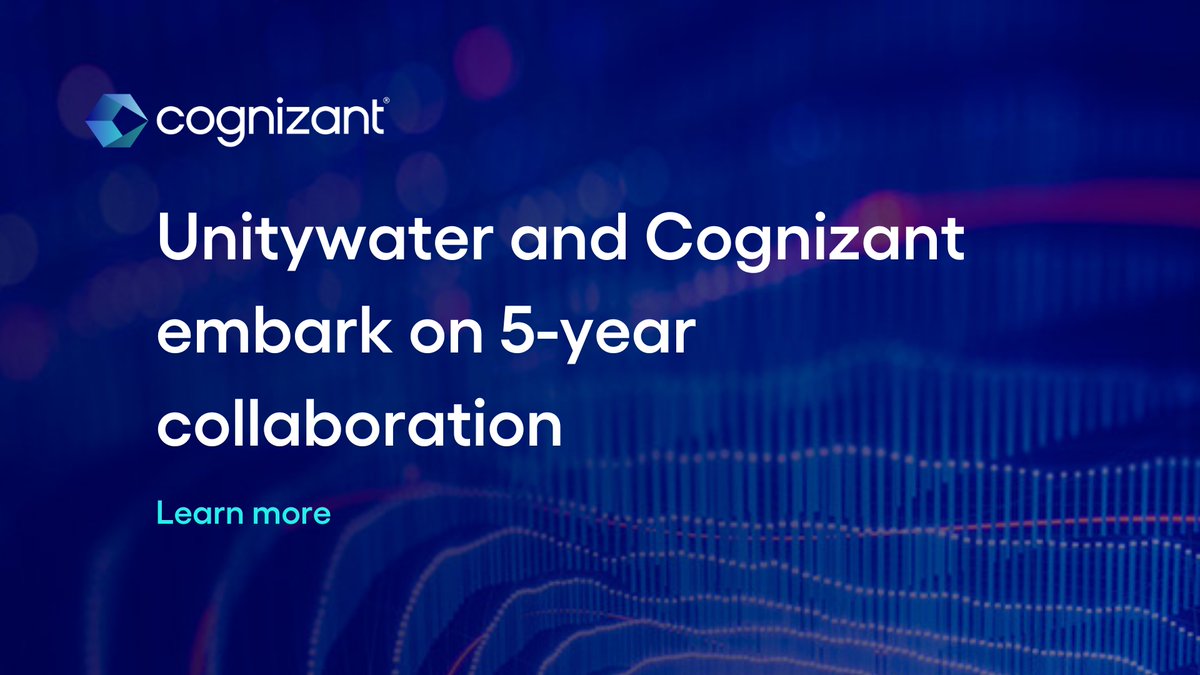 Unitywater announces a 5-year relationship with Cognizant to enhance operational efficiency and productivity in alignment with its strategic ambition of healthy and thriving communities. cogniz.at/3zYaQ4h