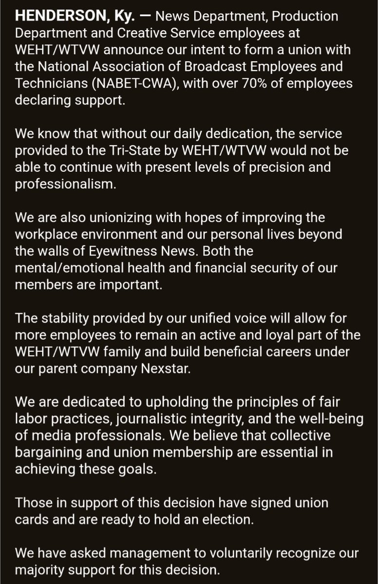 EWNunion's tweet photo. We ask our viewers and fellow community members for support as we work to unionize. https://t.co/9qMWQH7wWv