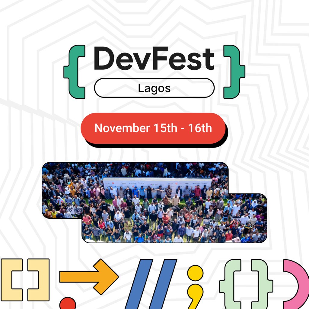 DevFest Lagos 2024 is back and bigger than ever! 🎉 Mark your calendars for TWO incredible days on November 15th and 16th!

#DevFestLagos has always been more than just a tech event. It’s been a hub for connecting, collaborating, and forging lifelong relationships. Over the