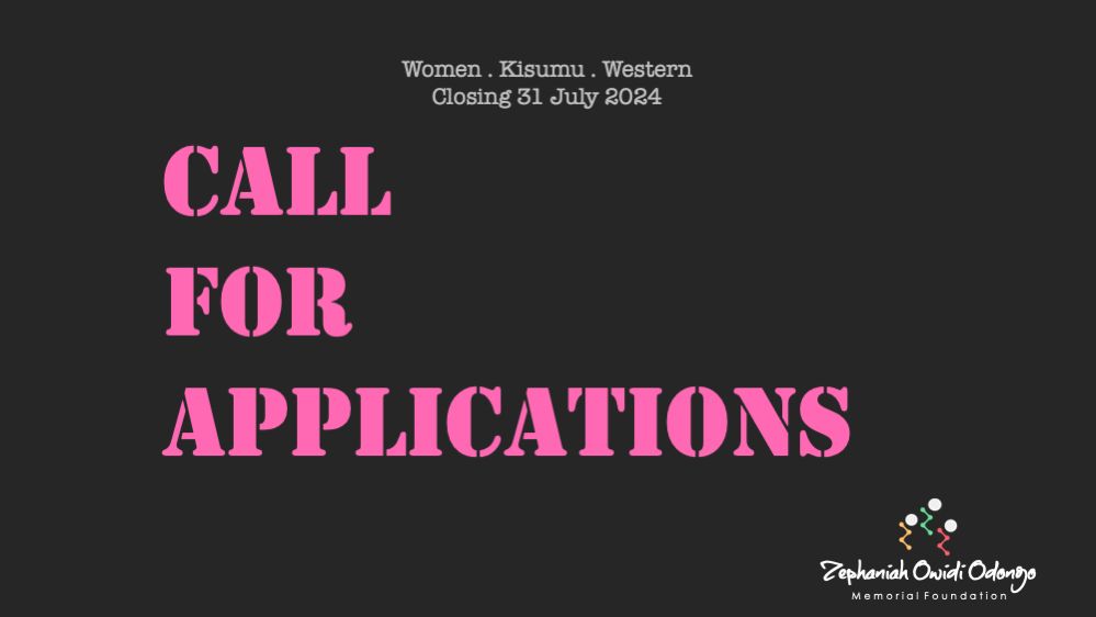 Only 3 Days Left!!

We are looking to support initiatives focusing on women in Kisumu and Western Kenya. If you know an initiative that could benefit from digital equipment &amp; digital education, please share this with them. Applications close 31 July 2024. zoomemorialfoundation.org/apply.html