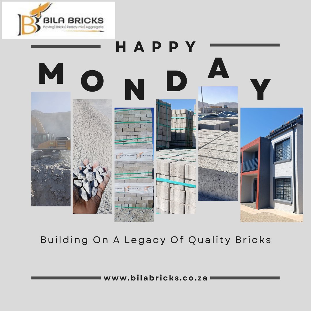 Bilabricks's tweet photo. Bila Brick Plant manufactures  SABS Approved  quality range of stronger Bricks ,  fine Aggregates , concrete readymix , Stones and Sand. 

Call us on 061 014 8693 -  083 554 9599
Enquire sales@bilabricks.co.za eugen@bilabricks.co.za
Visit our website https://t.co/aZVx4gGMEU https://t.co/ap5TvvMejE