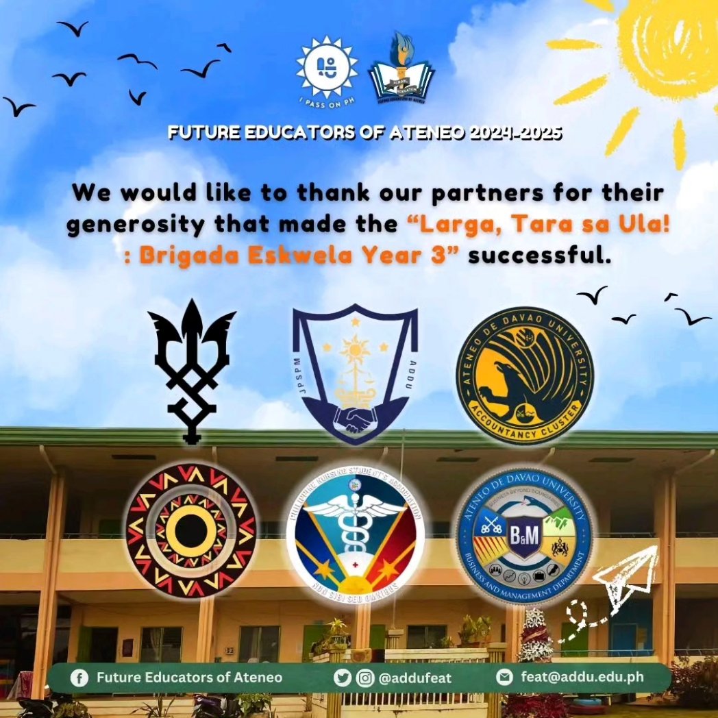 ipassonph's tweet photo. 𝐎𝐑𝐆 𝐏𝐚𝐫𝐭𝐧𝐞𝐫𝐬 | 𝐁𝐫𝐢𝐠𝐚𝐝𝐚 𝐄𝐬𝐤𝐰𝐞𝐥𝐚 𝐘𝐞𝐚𝐫 𝟑 🙌

You’ve been amazing! We couldn’t have done Brigada Eskwela Year 3 without your support. Your dedication helped us make this event a success, and we truly appreciate it! 🏫🌤️

#BrigadaEskwela2024 https://t.co/WG1DJiAAIy