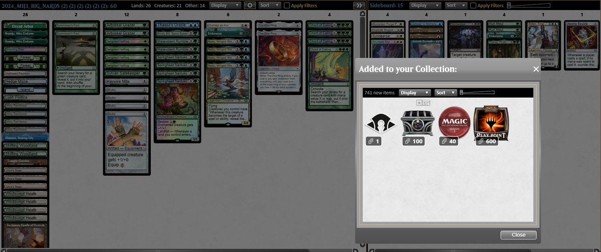Easy 1st in this morning's modern challenge with everyone's favourite bin chicken, Nadu.
R1: Necro WLL
R2: UB Frog WLW
R3: ETron WW
R4: ETron WW
R5: Monoblack WW
R6: ETron WW
R7: Mardu Energy WW
QF: UR Wizards LWW
SF: Mardu Energy WW
F: Mardu Energy WLW