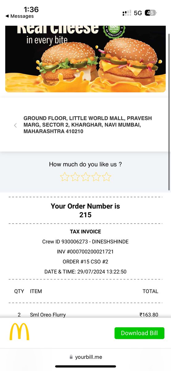 divyangshah22's tweet photo. @mcdonaldsindia @McDonalds again nd again missusing contact number by mcdonalds how you cheat customer like this for using other person contact number https://t.co/HJHxXNcGfi