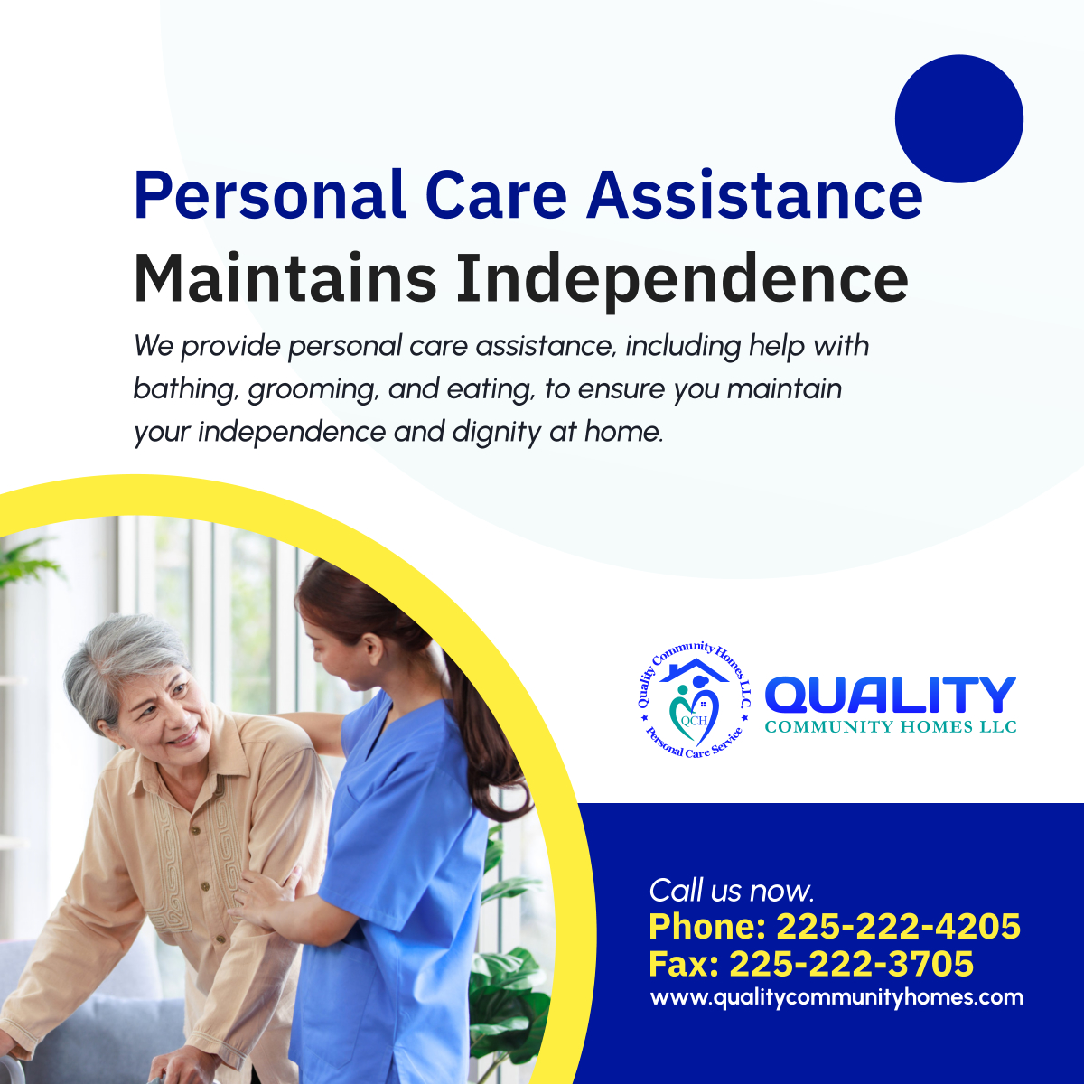 QualityHomesLLC's tweet photo. Our personal care assistance services help with bathing, grooming, and eating, ensuring you maintain independence and dignity at home. Reach out today! 

#GreensburgLA #HomeCare #PersonalCare https://t.co/IETihBBzaL