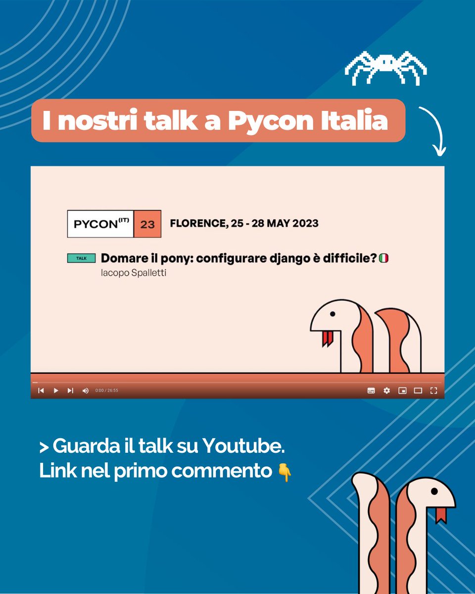 nephila_digital's tweet image. 🎙️ Essere speaker ad eventi tech ci piace molto ✨🦄 Come quando Iacopo Spalletti (@yakkys) ha tenuto un talk su best practice e consigli per l&apos;installazione di applicazioni #Django a PyConIT23 (@pyconit).

👇 Guarda il talk: 
🔗 youtu.be/-RLwxLkaL8M?si…

#django #djangoframework