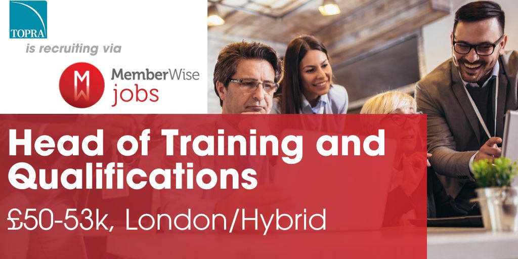 MemberWise's tweet photo. #Vacancy: Head of Training and Qualifications - TOPRA - London/Hybrid - £50-53k. There is still time to apply for this role but be quick! @TOPRANEWS #training #qualifications #membership #jobs https://t.co/TxqarsxzdB https://t.co/UWUDWkisBr