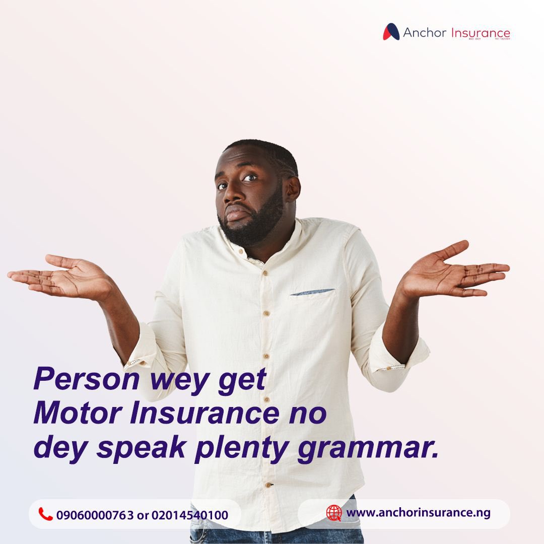 InsuredByAnchor's tweet photo. No need for too much English. Shey na to repair the car? We’ve got you covered with a Motor Insurance policy!
#anchor #insured #motorinsurance #motorinsurancepolicy #insurance #insurance_solutions #insuranceindustry https://t.co/26XYcV1lCW