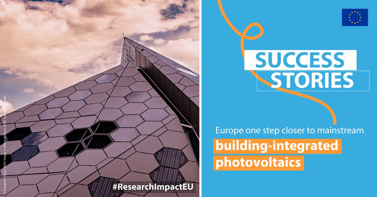 cinea_eu's tweet photo. Explore how Europe is one step closer to mainstream building-integrated photovoltaics thanks to technology & processes developed under the #BIPVBOOST #H2020Energy #EU funded project.
👉 https://t.co/n2wheE9HMp
#ResearchImpactEU https://t.co/CMKR9VxA25