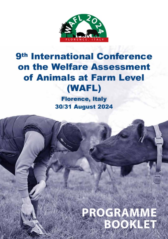 EAAPofficial's tweet photo. 📢 Exciting news! The programme booklet for the upcoming 9th International Conference on the Welfare Assessment of Animals at Farm Level (WAFL) is now online.
Discover more about the event and stay updated! 🌟
https://t.co/CuLbUVJZfP
#WAFL2024 #animalwelfare #farmlevel https://t.co/D4Iqkt2nxS