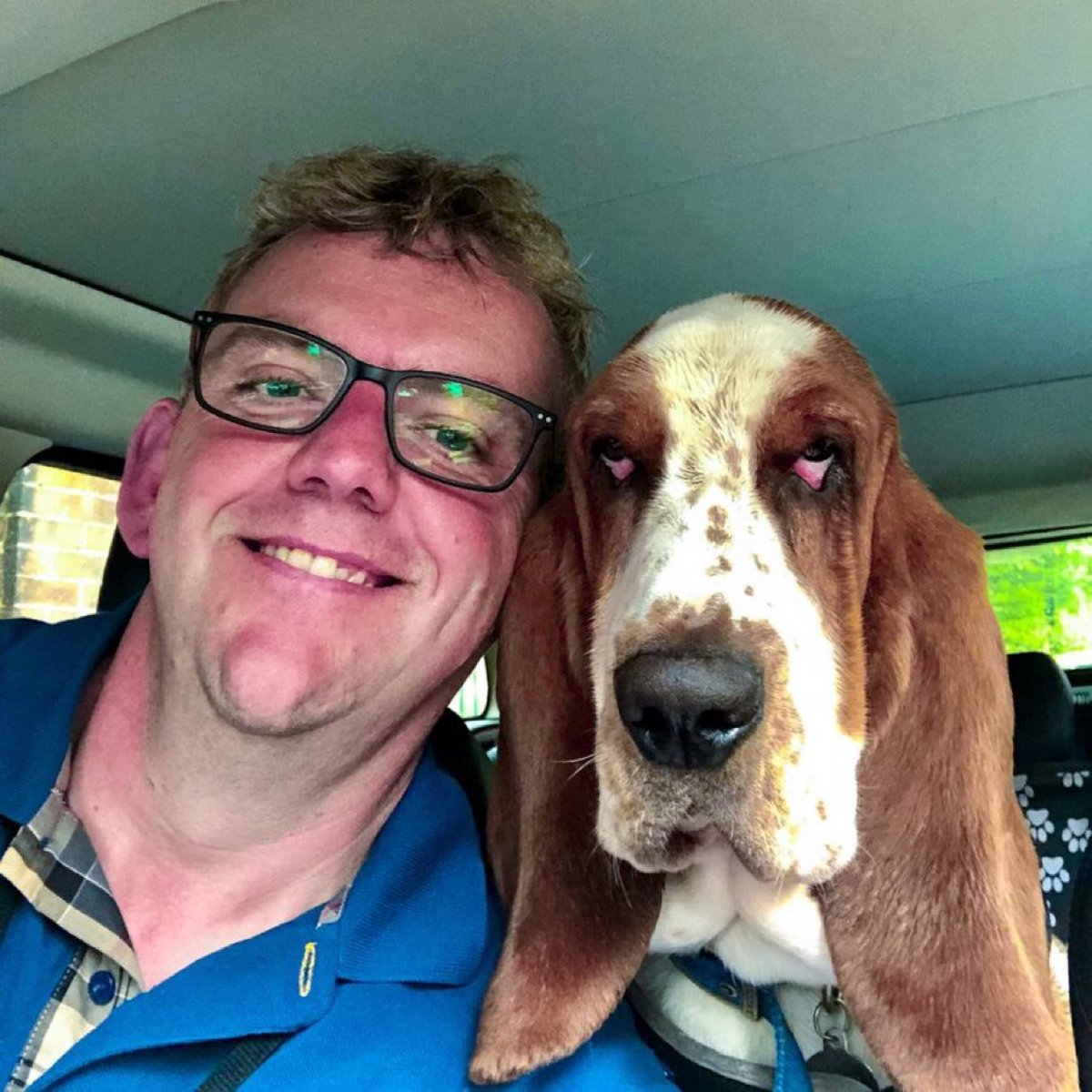 Me: Smile for the camera. 

Doug: ..........