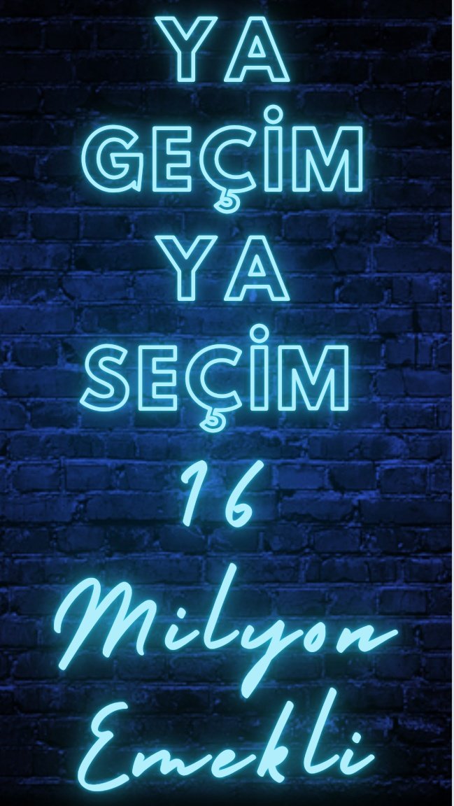YA GEÇİM‼️ YA SEÇİM ‼️
İMZA : 16 MİLYON EMEKLİ 

#16MilyonEmekliyiHafifeAlma
#5000KısmiyiKüçümseme
<a href="/isikhanvedat/">Prof. Dr. Vedat Işıkhan</a> <a href="/memetsimsek/">Mehmet Simsek</a> <a href="/_cevdetyilmaz/">Cevdet Yılmaz</a>