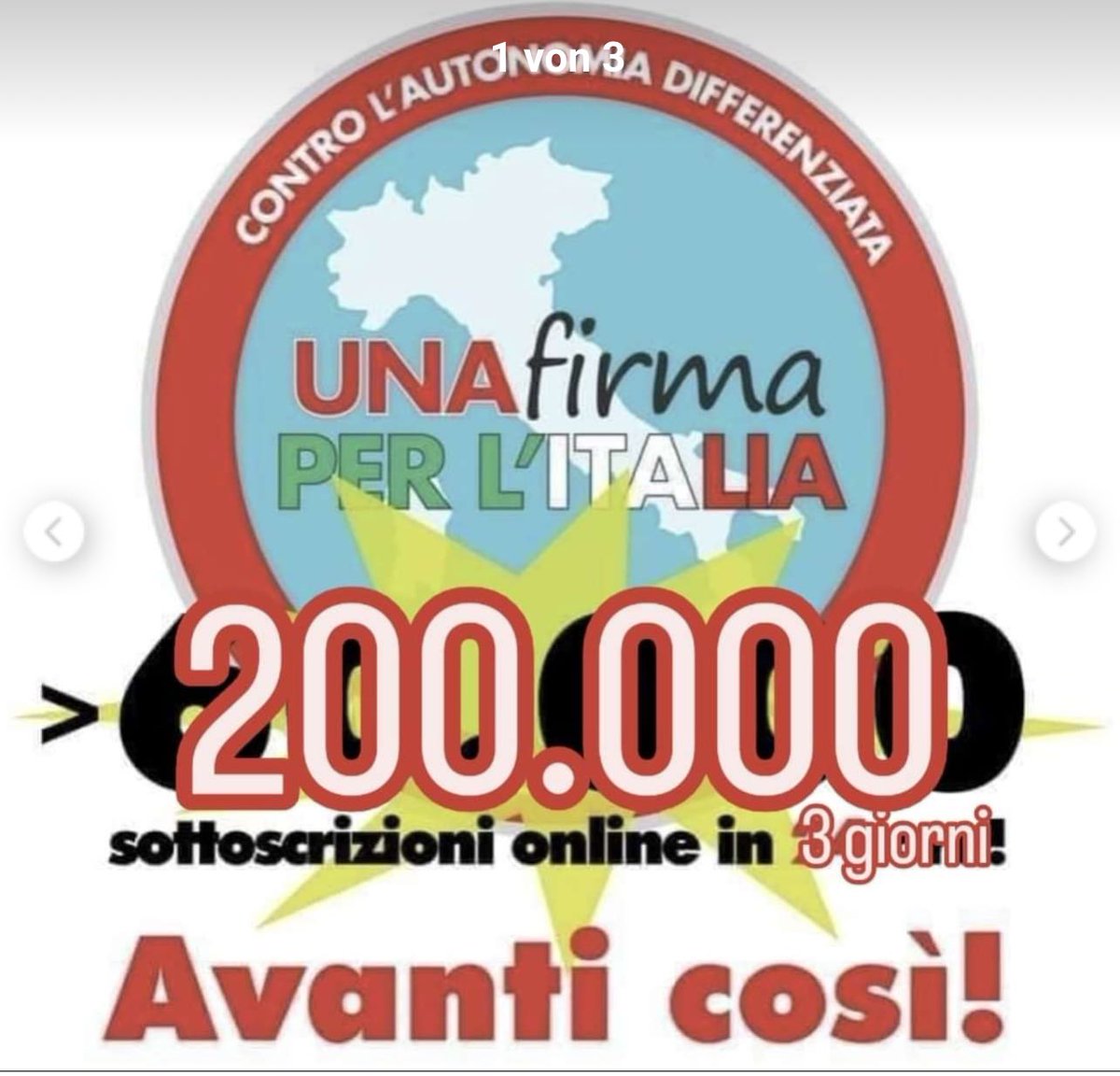 MeridianeVoci's tweet photo. In soli tre giorni! Gli italiani stanno rispondendo. Capiranno Calderoli &amp; Co. questa lezione di democrazia? Ne dubitiamo… l’importante, però, è che stia arrivando. https://t.co/EWuKcfYiZM