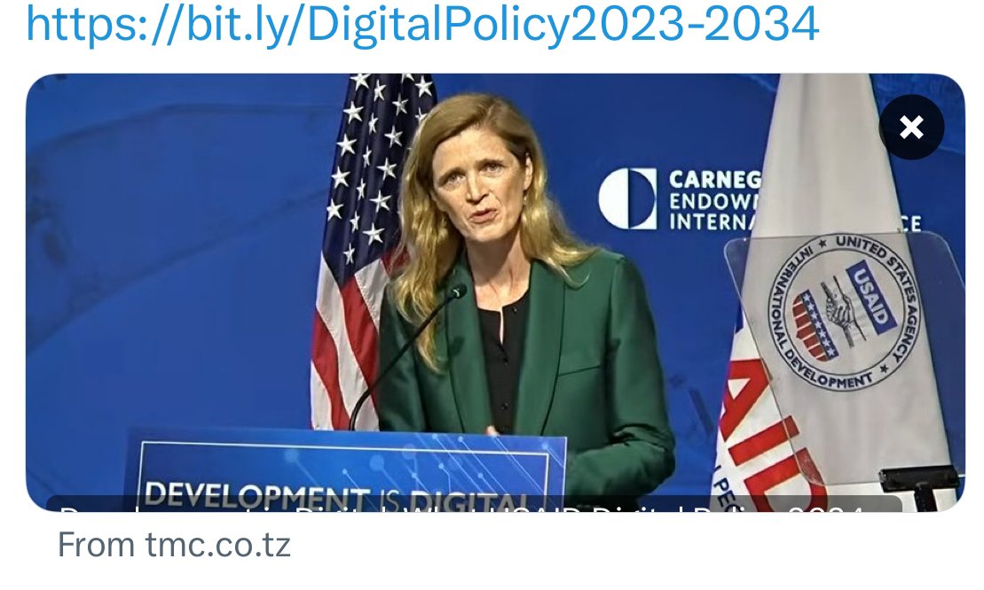 𝐖𝐡𝐚𝐭 𝐔𝐒𝐀𝐈𝐃 𝐃𝐢𝐠𝐢𝐭𝐚𝐥 𝐏𝐨𝐥𝐢𝐜𝐲 𝟐𝟎𝟐𝟒-𝟐𝟎𝟑𝟒 𝐌𝐞𝐚𝐧𝐬 𝐟𝐨𝐫 𝐓𝐚𝐧𝐳𝐚𝐧𝐢𝐚

TMC is thrilled to announce its active involvement in the development of the newly released <a href="/USAID_Digital/">USAID Digital</a> Strategy 2024 – 2034. As part of the #InternetGovernance Tanzania