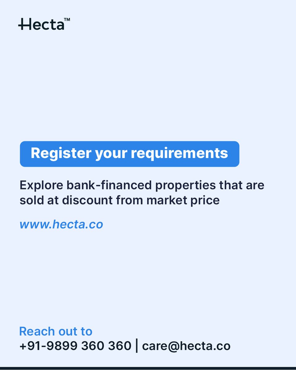 HectaProptech's tweet image. Buy School On Ambala-Narnaul Expy, Haryana hecta.co/id/11936
3 Acre School and College for Sale in Bahadurgarh hecta.co/id/720
#School #SchoolForSale #Haryana #Sonipat #NewDelhi #Palri #Dwarka #AuctionProperty #DistressedSale #IndianBanks #BankSeHectaPe